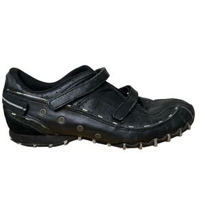 Vintage Y2K DIESEL Discovery Sneakers Shoes Women 7.5 Black Leather Double Strap